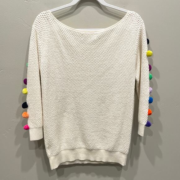 NWT Anthropologie Emilia Pommed Pullover Sweater Ivory Cream - Size: Small - Picture 4 of 7